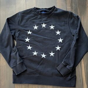 Men's/Unisex size Small Etudes Black Crew Sweatshirt with embroidered star ring